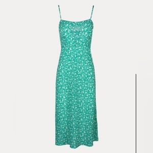 Réalisation Par “The Amelia” green silk slip midi dress